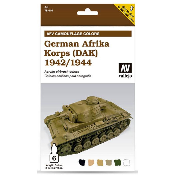 78410 Vallejo AFV German Afrika Korps '42/44 (Dak) 6 X 8Ml