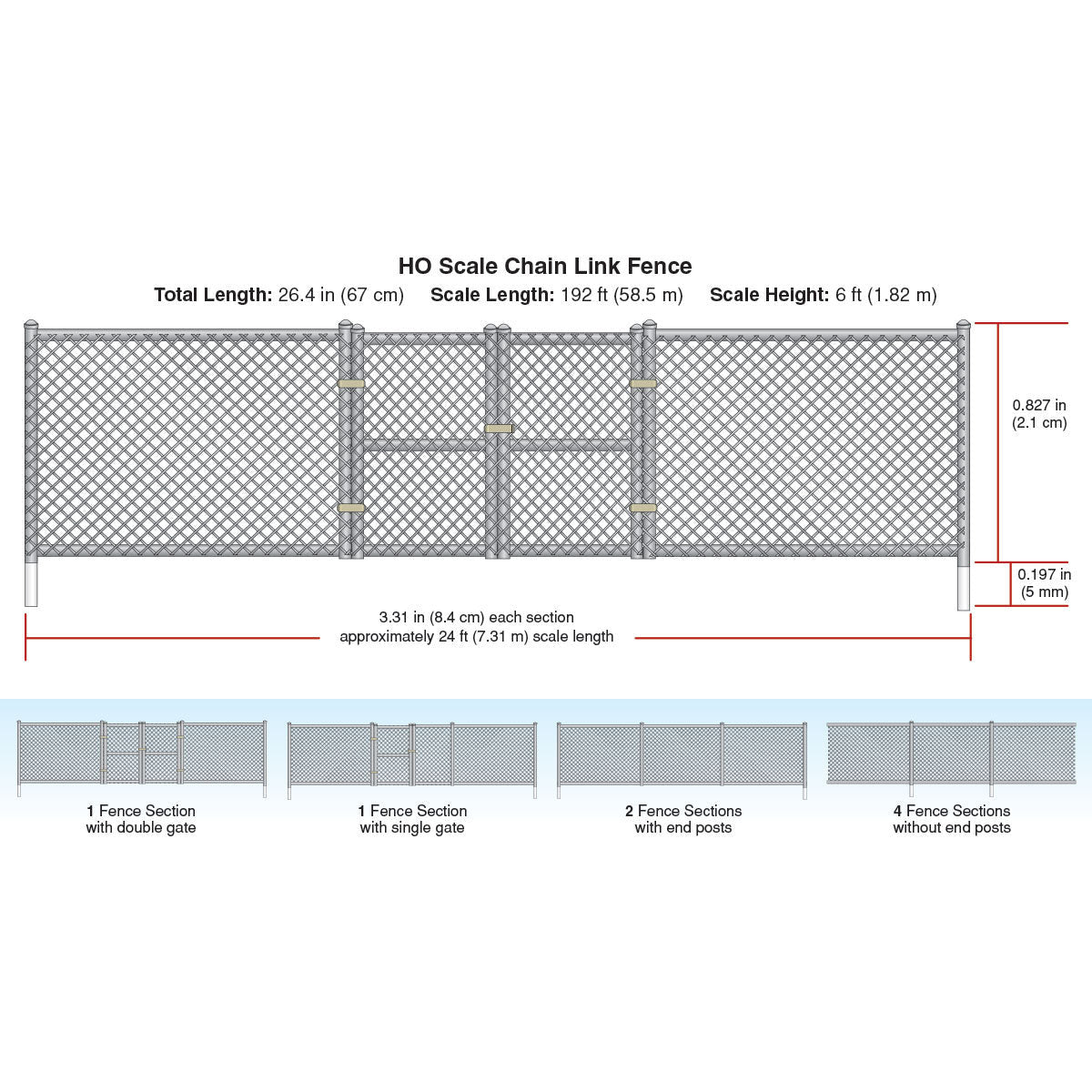 A2983 Woodland Scenics Ho Scale Chain Link Fence