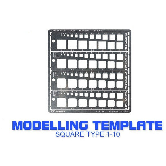 74156 Tamiya Modelling Template Square 1-10