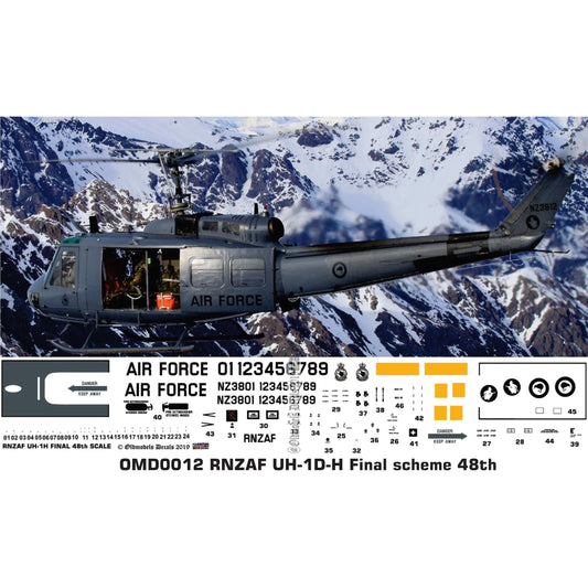 OMD0012 RNZAF UH-1D/H Iroquois final 1/48 Decals