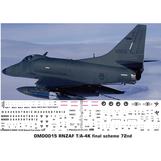 OMD0015 RNZAF A-4K / TA-4K Skyhawk last 1/72 Decals