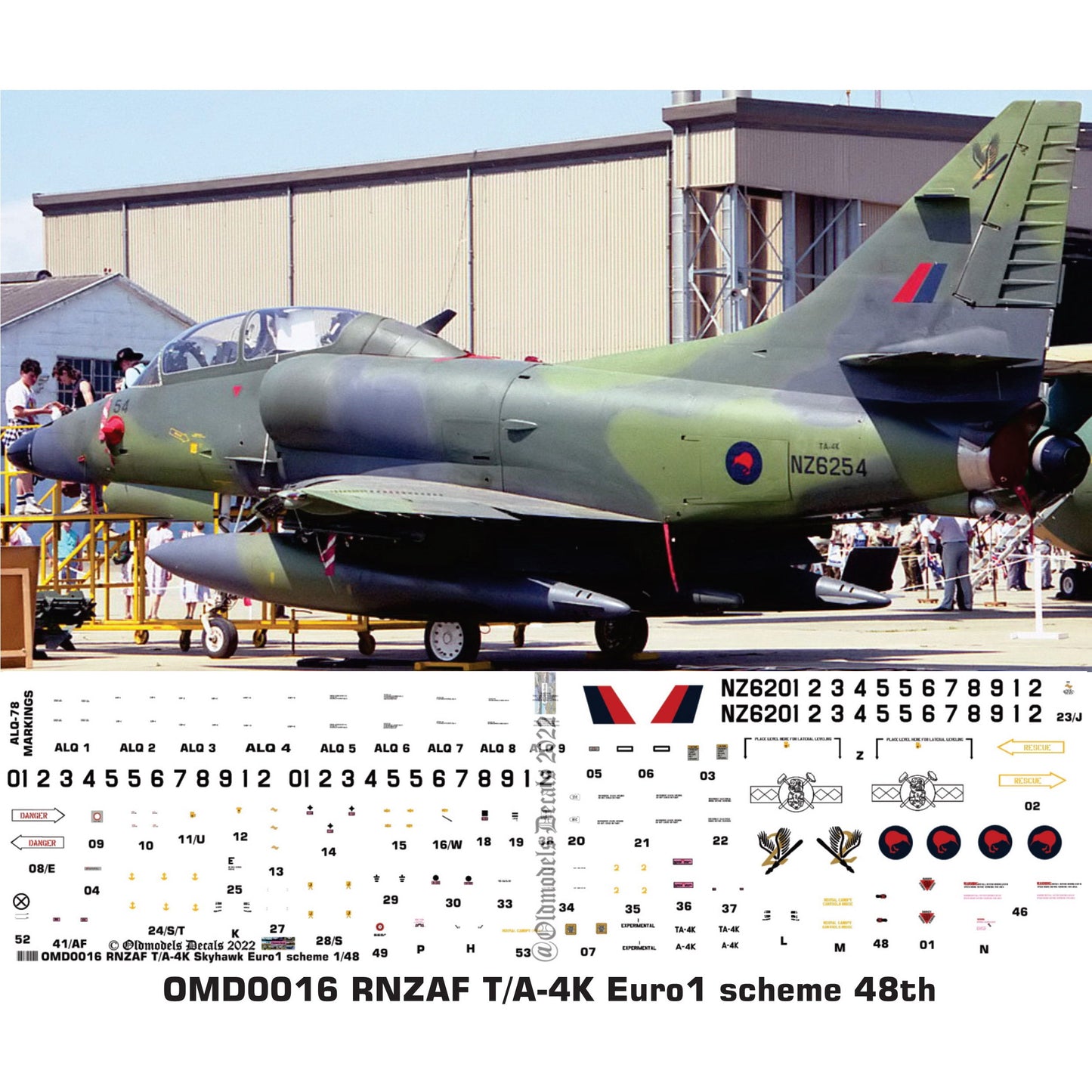 OMD0016 RNZAF A-4K / TA-4K Skyhawk Euro 1/48 Decals