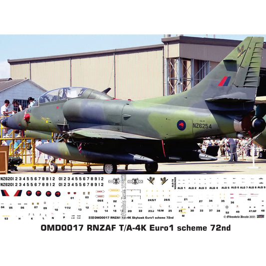 OMD0017 RNZAF A-4K / TA-4K Skyhawk Euro 1/72 Decals