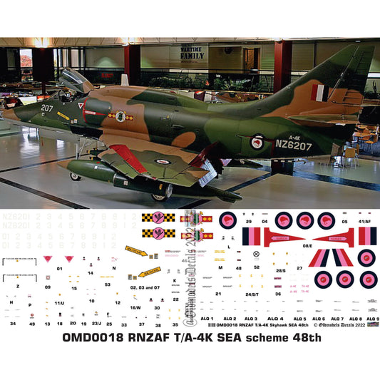 OMD0018 RNZAF A-4K / TA-4K Skyhawk SEA 1/48 Decals