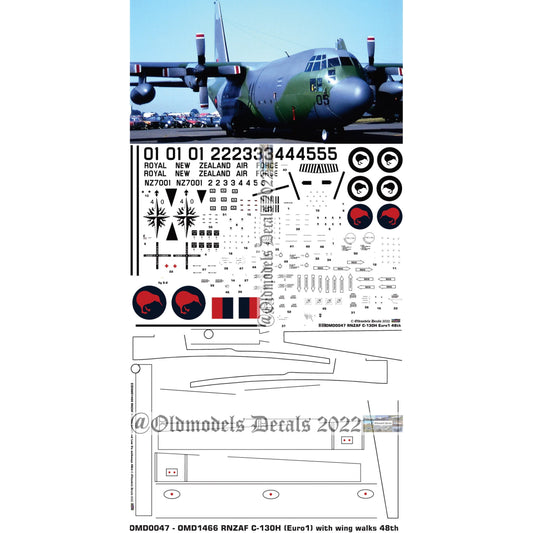 OMD0047 RNZAF C130 Hercules Low-Viz Euro 1 1/48 Decals