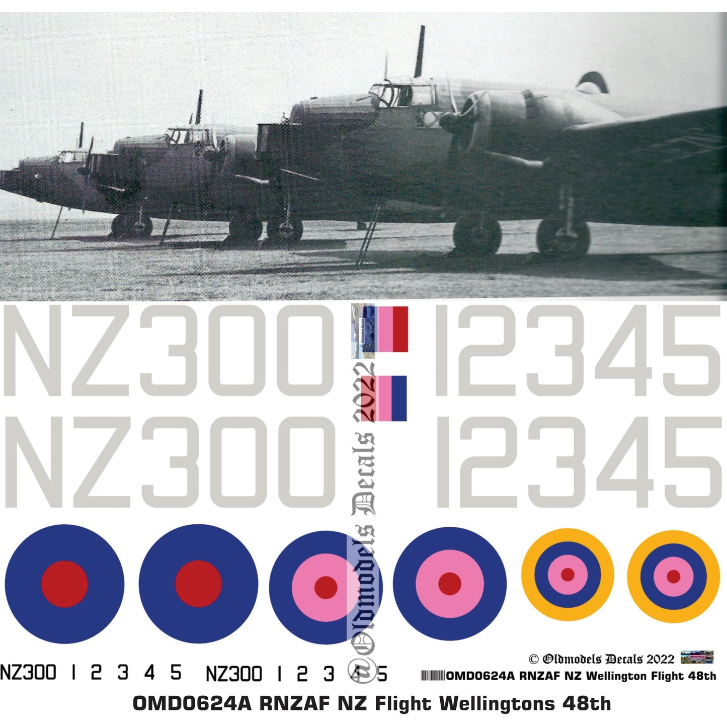 OMD0624A RNZAF NZ Wellington Flight 1/48 Decals