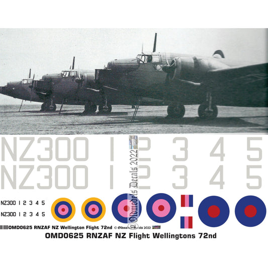 OMD0625 RNZAF NZ Wellington Flight 1/72 Decals