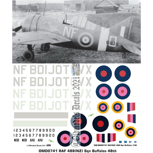 OMD0741 RAF 488(NZ) Sqn Buffalo 1/48 Decals