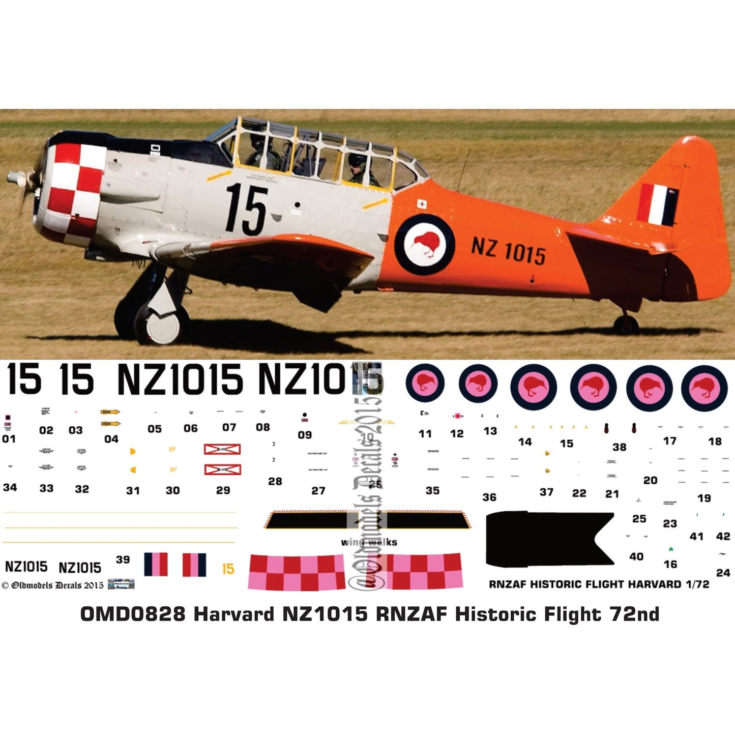 OMD0828 RNZAF Harvards Historic Flight 1015 1/72 Decals