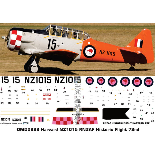 OMD0828 RNZAF Harvards Historic Flight 1015 1/72 Decals