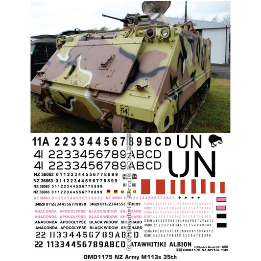 OMD1175 NZ Army M113s 1/35 Decals