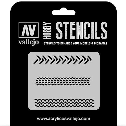 AFV002 Vallejo 1/35 Tyre Markings Stencil