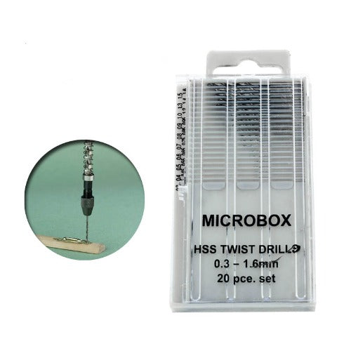 T01001 Vallejo Microbox Drill Set (20) 0.3-1.6mm